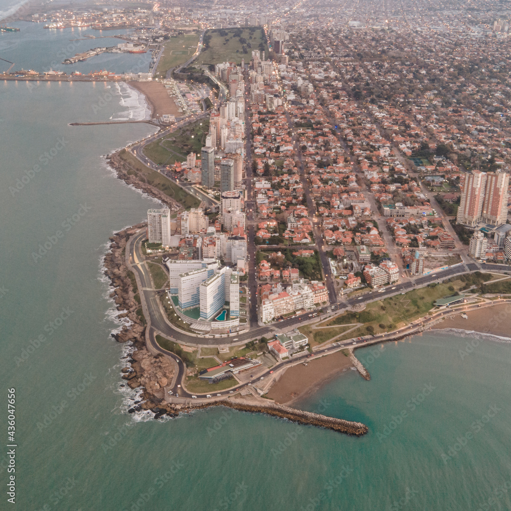 Aerial landscape of beach and city | Argentina
