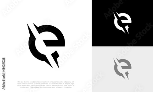 Free Download Initial E logo design. Innovative high tech logo template. Template label for blockchain technology. - GFXLoad
