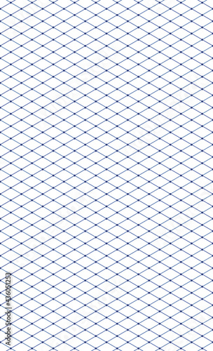 Graph paper. Printable isometric color grid paper with color lines. Geometric background for school, textures, notebook, diary, notes, print, books. Realistic lined paper blank size Legal