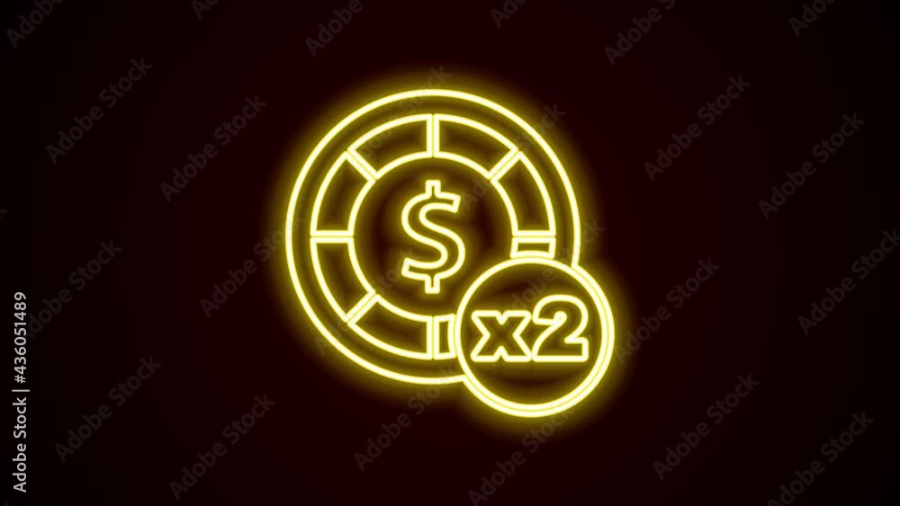 Glowing neon line Casino chips icon isolated on black background. Casino gambling. 4K Video motion graphic animation Glowing neon line Casino chips icon isolated on black background. Casino gambling. 4K Video motion graphic animation