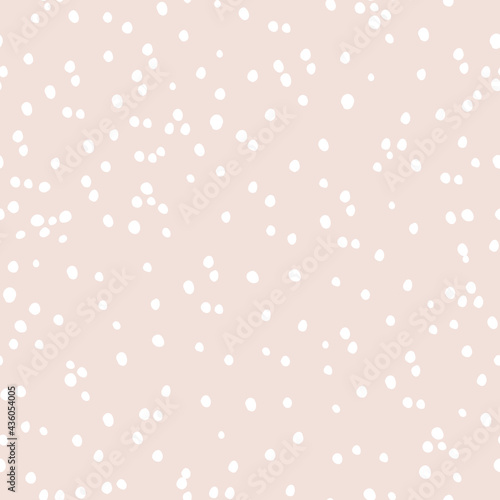 Seamless Pattern Abstract Style White Dots on a Beige Background. Vector Illustration