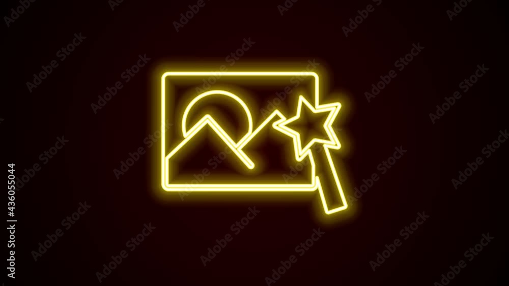 Glowing neon line Photo retouching icon isolated on black background. Photographer, photography, retouch icon. 4K Video motion graphic animation Glowing neon line Photo retouching icon isolated on black background. Photographer, photography, retouch icon. 4K Video motion graphic animation