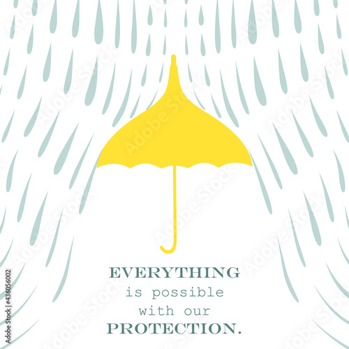 Single vintage vertical umbrella and abnormal rain