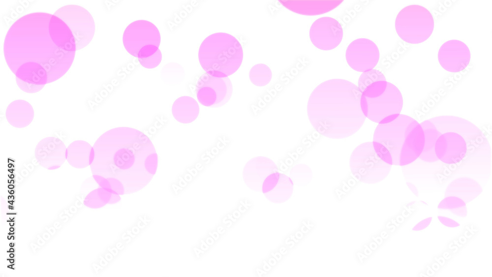ピンク色の円形の背景素材(白背景)	