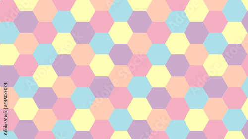 Wallpaper Mural Colorful vector honeycomb pattern pastel colors wallpaper. Graphic, high quality background geometric hexagon, mosaic decorative element, flat style, wrapping, textile. Typography and digital use. Torontodigital.ca