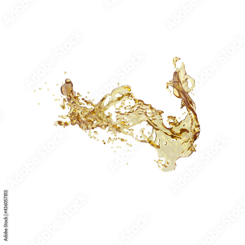 3D illustration of realistic oil splash