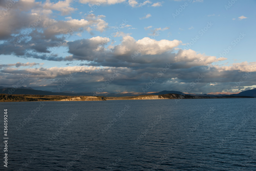 Falkland Islands. Landscape on a sunny winter day