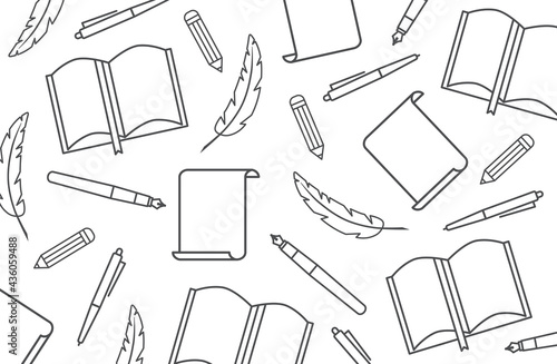 poetry, literature concept pattern- vector illustration
