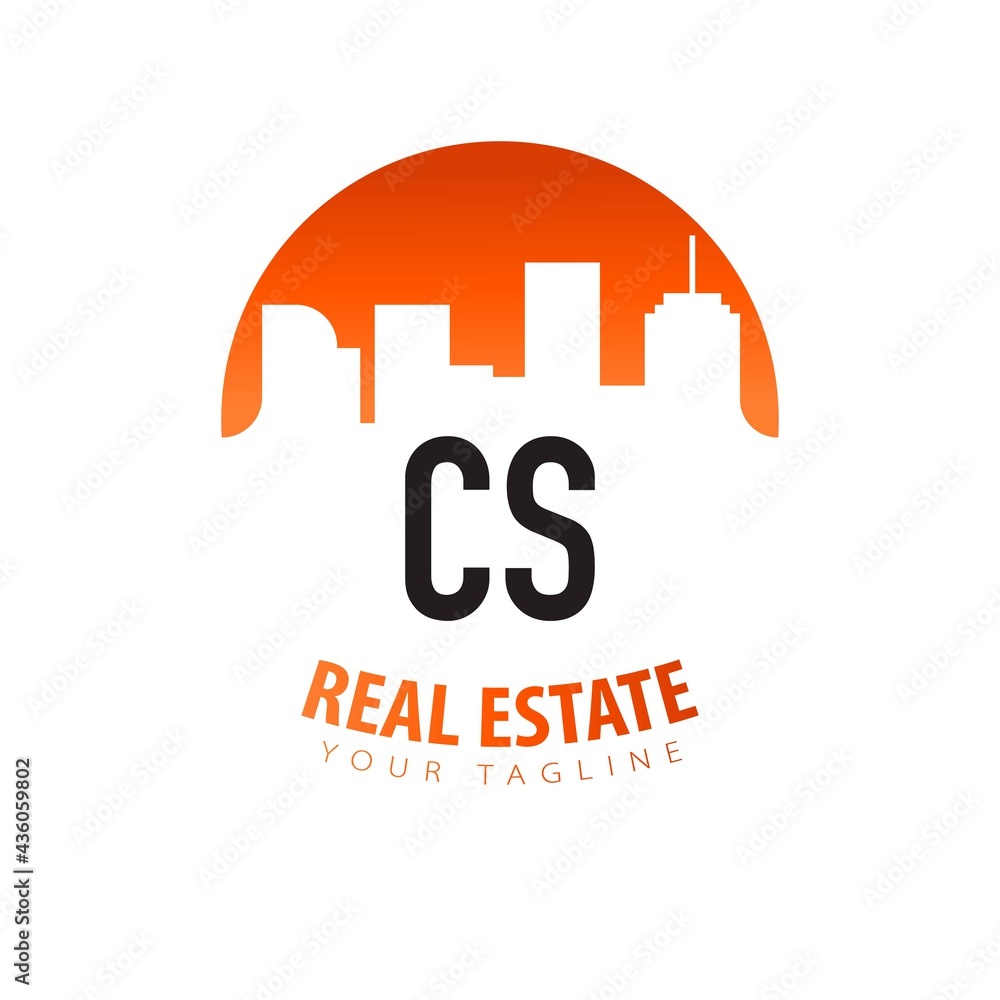 Initial Letter cs Real Estate Creative Logo Design Template. Real