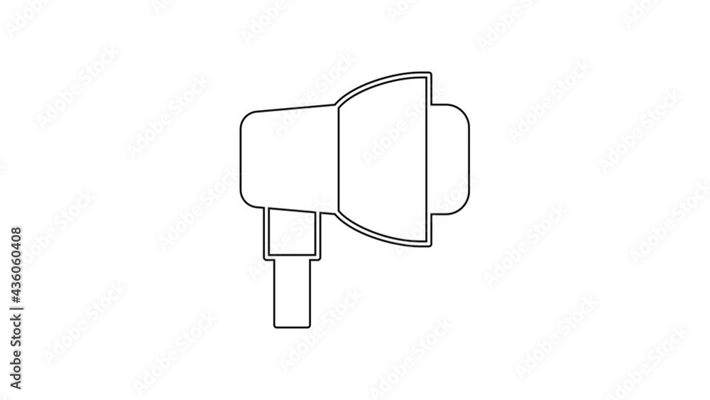 Black line Studio light bulb in softbox icon isolated on white background. Shadow reflection design. 4K Video motion graphic animation Black line Studio light bulb in softbox icon isolated on white background. Shadow reflection design. 4K Video motion graphic animation