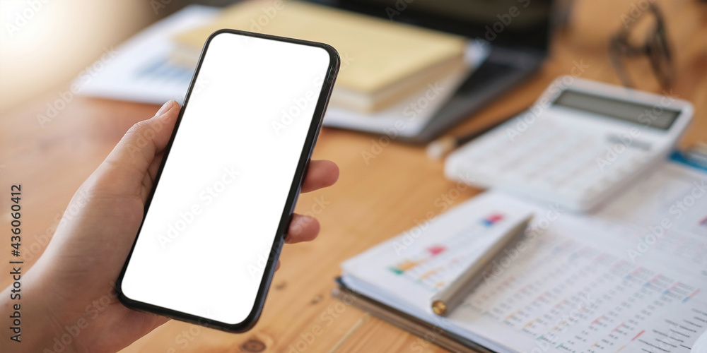 mockup image cell phone blank white screen for text. mockup image cell phone blank white screen for text.