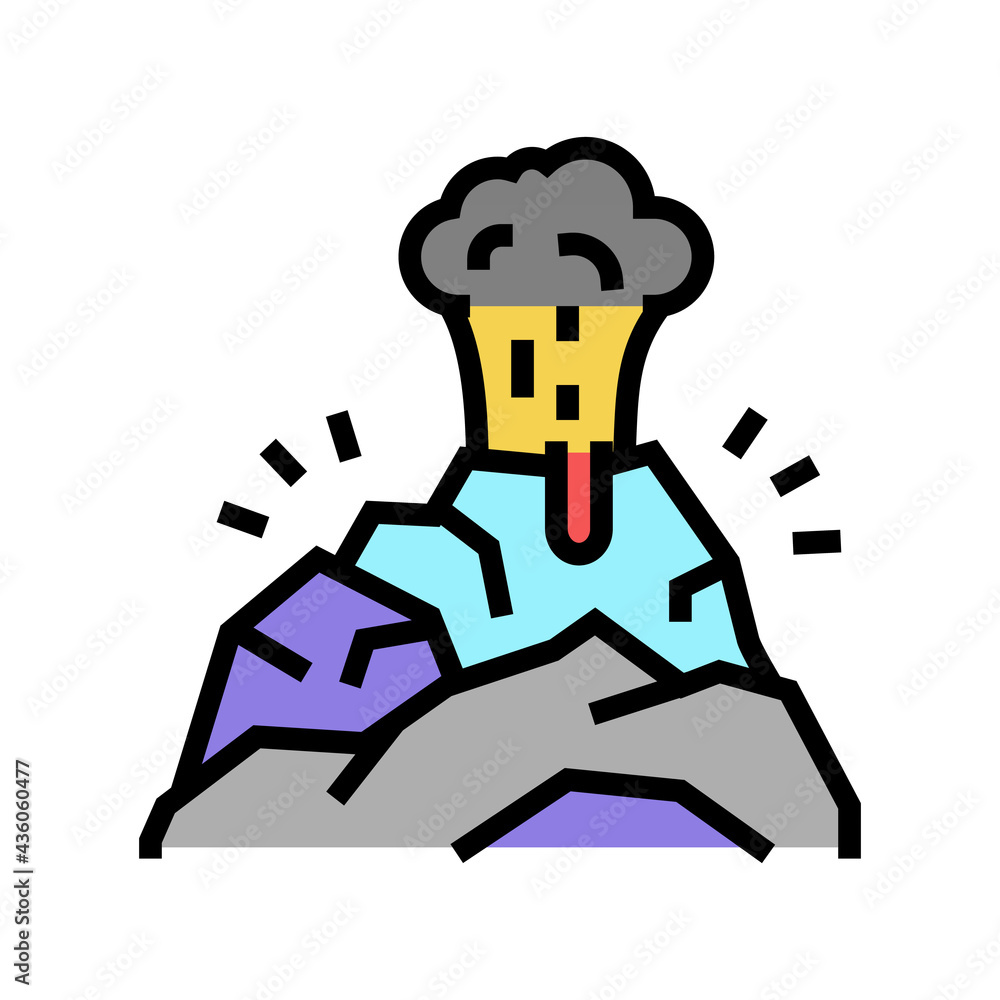 volcano smoke color icon vector. volcano smoke sign. isolated symbol illustration
