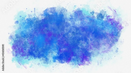blue abstract background with ink splash and watercolor motion effect
