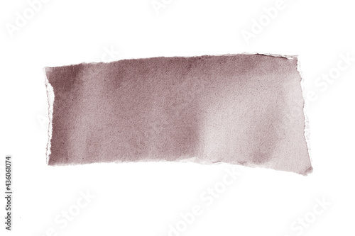 ripped old brown paper on white background