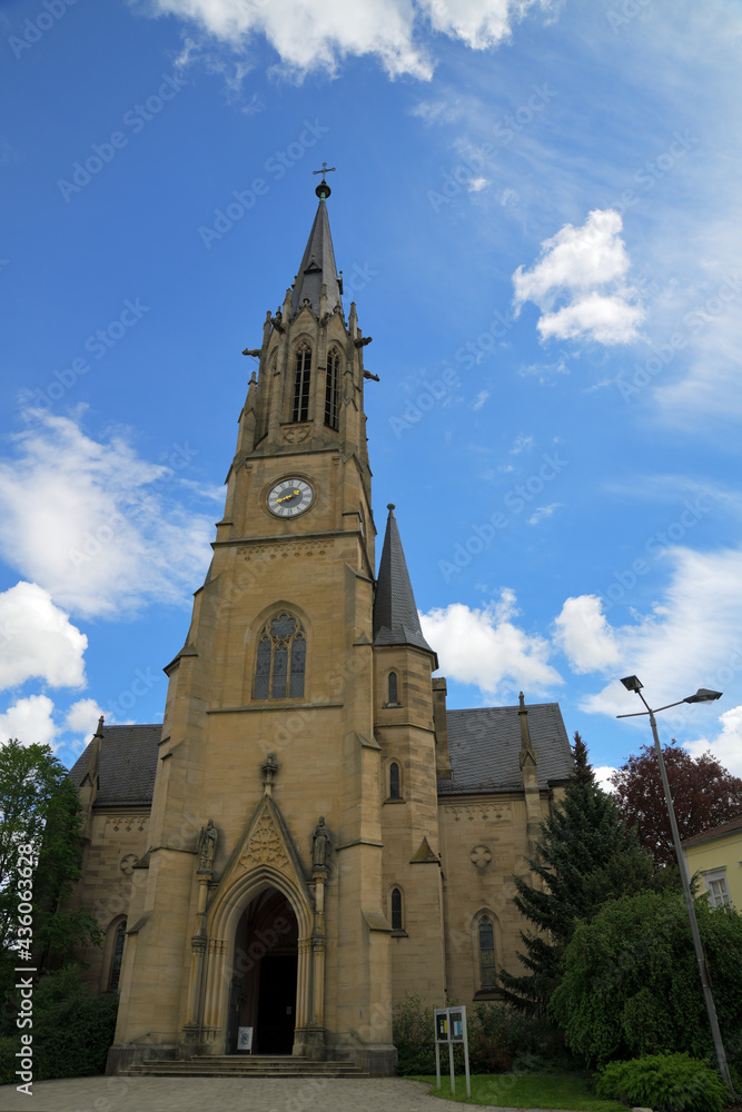 Die Pfarrkirche Herz Jesu am Marienplatz von Bad Kissingen