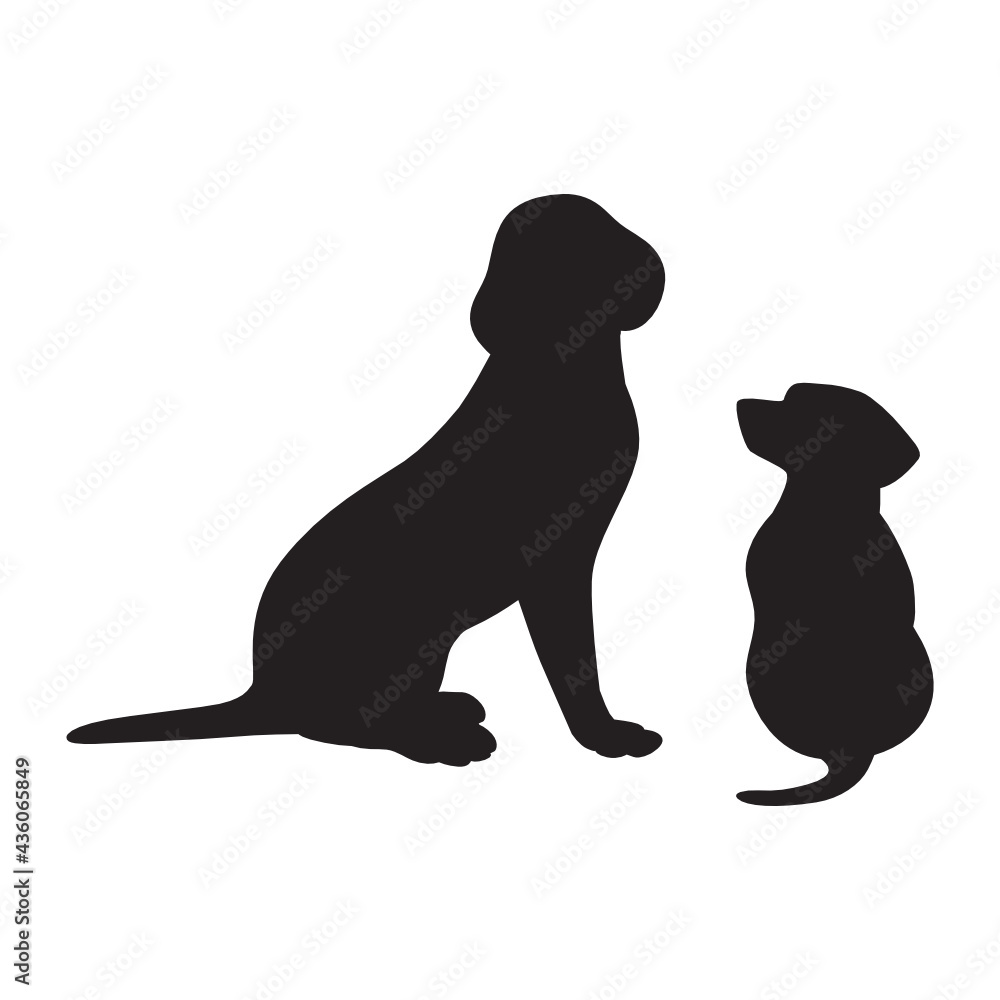 silhouette of a dogs