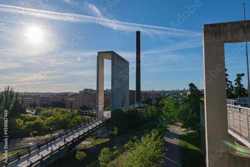 Cityscpe of The Tierno Galvan Park (Planetarium Park) Madrid, Spain photo