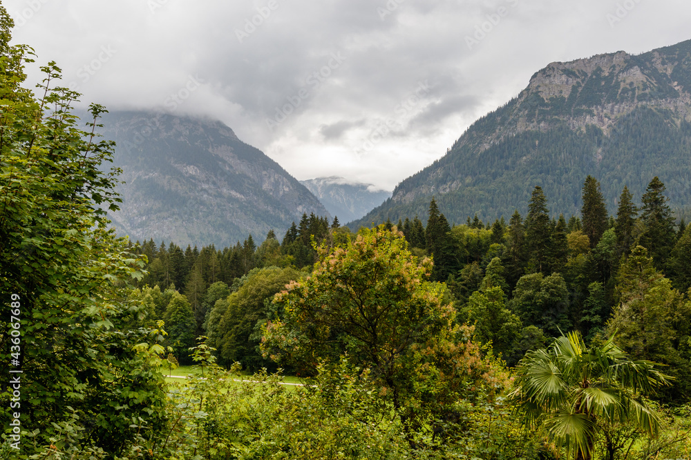 Fototapeta premium View at Linderhof palace and park in Bavaria, South Germany, Europe