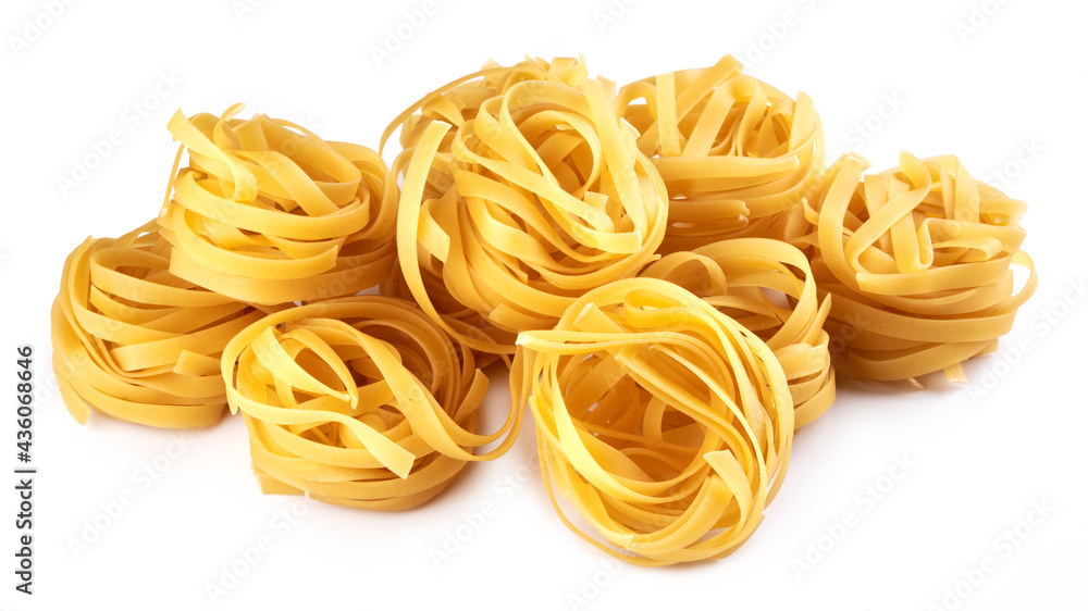 Pasta, macaroni, spaghetti isolated on white background, flat lay, clipping path Pasta, macaroni, spaghetti isolated on white background, flat lay, clipping path