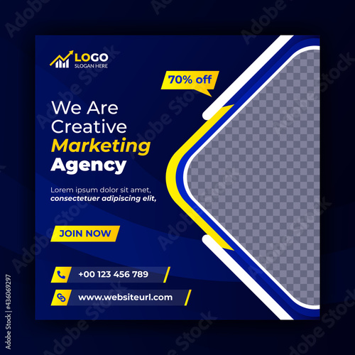 creative marketing social media post design, digital marketing business promotion social media banner design