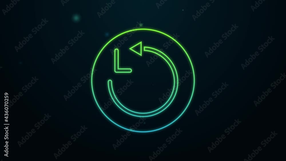 Glowing neon line Radius icon isolated on black background. 4K Video motion graphic animation Glowing neon line Radius icon isolated on black background. 4K Video motion graphic animation