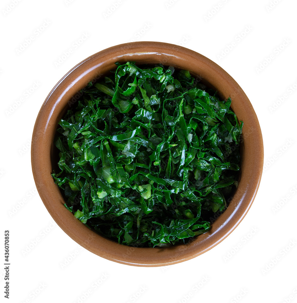 Brazilian cuisine - chopped and cooked cabbage Brazilian cuisine - chopped and cooked cabbage