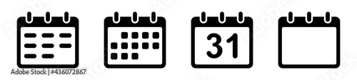 Set of calendar icon on white background