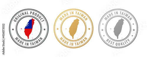 Made in Taiwan - set of stamps with map and flag. Best quality. Original product.