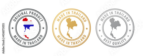 Made in Thailand - set of stamps with map and flag. Best quality. Original product.