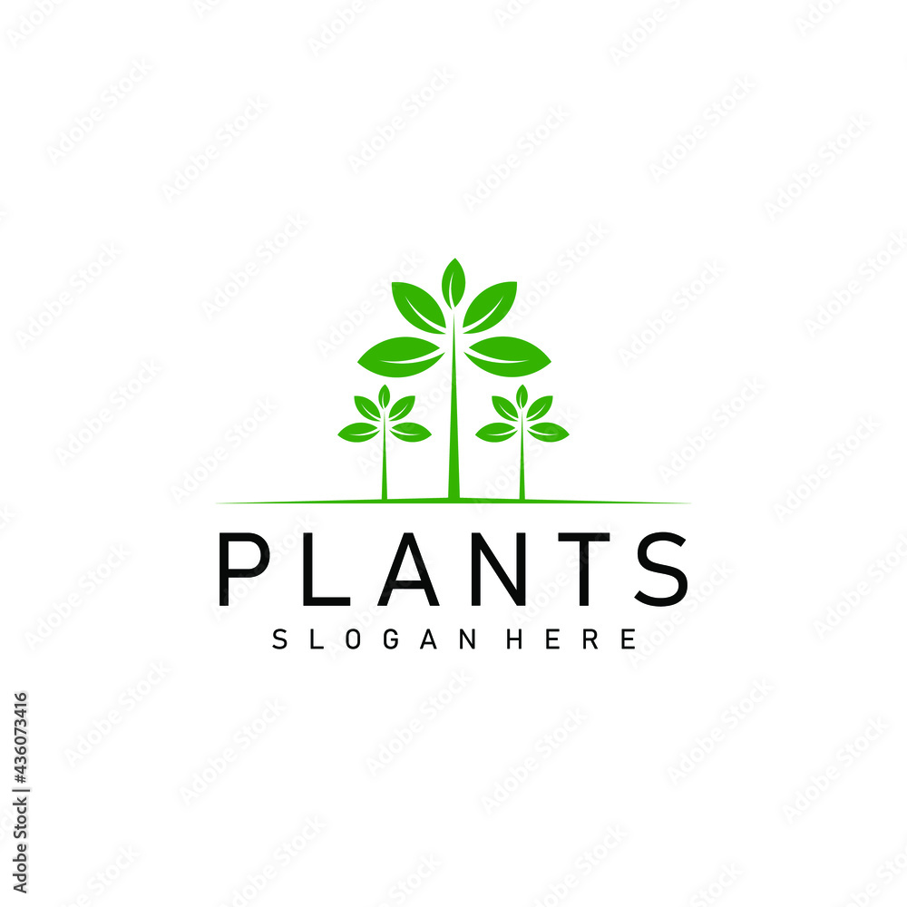 Organic Green Plants Logo Tamplate Organic Green Plants Logo Tamplate