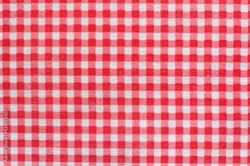 red and white checkered tablecloth