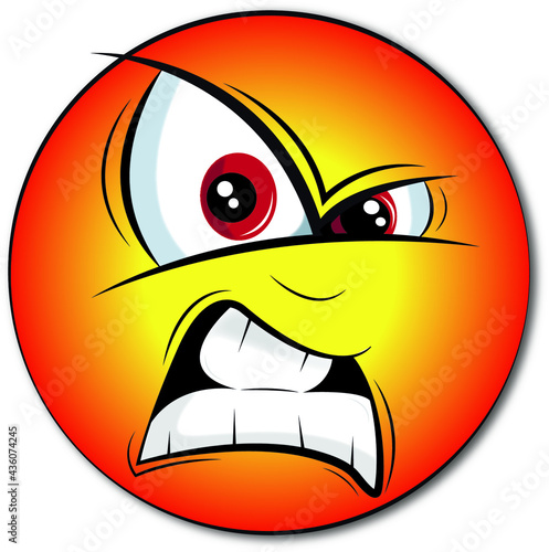 A very angry or annoyed-looking emoji.
