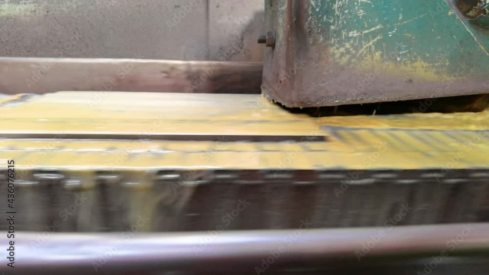 Metal processing by grinding on a surface grinding machine with sparks and water cooling. Metal processing by grinding on a surface grinding machine with sparks and water cooling.