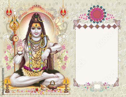 Lord Shiva High Resolution Digital Painting. Fototapet