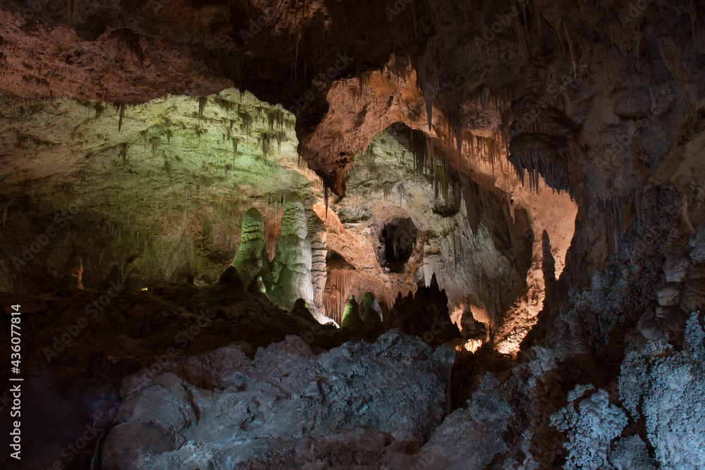 Carlsbad Caverns New Mexico. The main chamber of the Cavern Known as the Big Room