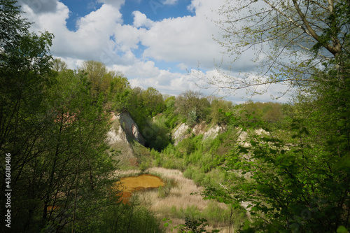 Beautiful landscape with a small lake in Liether Kalkgrube in Klein-Nordende,Germany photo