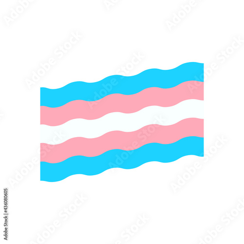 Vector illustration of the transgender flag on white background. LGBT symbols topic.