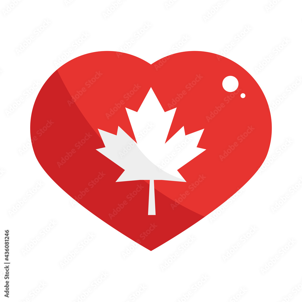 maple leaf in heart maple leaf in heart