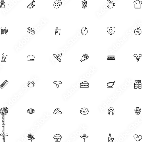 icon vector icon set such as: cube, cloth, amanita caesarea, broken, tradition, vegan, ornament, herbs and spices, chanterelle, yum, bacon, kidney, taste, face, carbohydrates, clipart, bone, disc