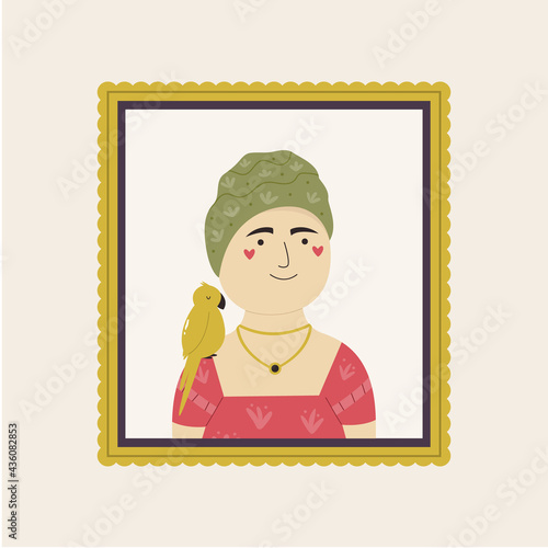 Cute interpretation of Frida Kahlo self portrait.