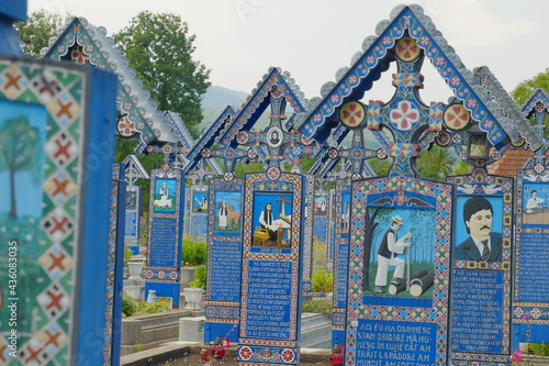 The Merry Cemetery is a cemetery in the village of Sapanta, Maramures county, Romania. In the Merry Cemetery, grave markers celebrate life with beautiful images and gentle wit.