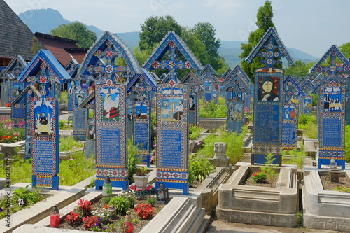 The Merry Cemetery is a cemetery in the village of Sapanta, Maramures county, Romania. In the Merry Cemetery, grave markers celebrate life with beautiful images and gentle wit.