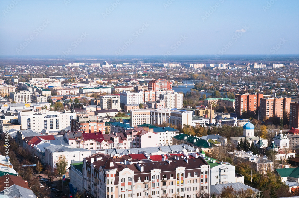 Russian City Penza In its central part.
View from the side of the Spassky Cathedral.
