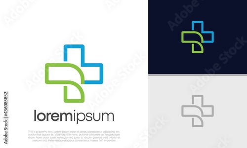 Abstract logotype for medical pharmacy. Logo design template. Medical health. Community logo design.
