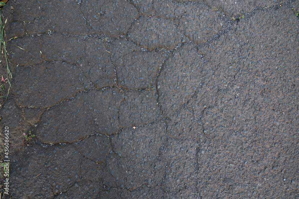 Naklejka premium Cracked pavement
