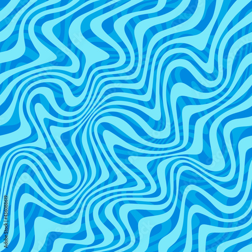 Abstract Ripple Seamless Pattern with Flow of Water Waves. Vector Blue Background. Illustration of Ocean, Aquarium, Sea, River, Lake or Swimming Pool Clear Water