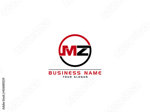 Letter MZ Logo, circle mz logo icon vector for business photo