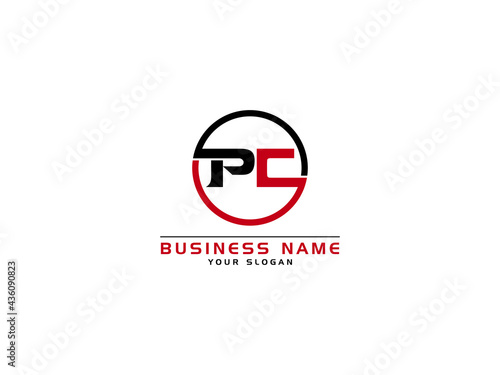 Letter PC Logo, circle pc logo icon vector for business