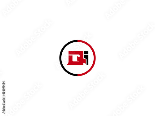 Letter QI Logo, circle qi logo icon vector for business