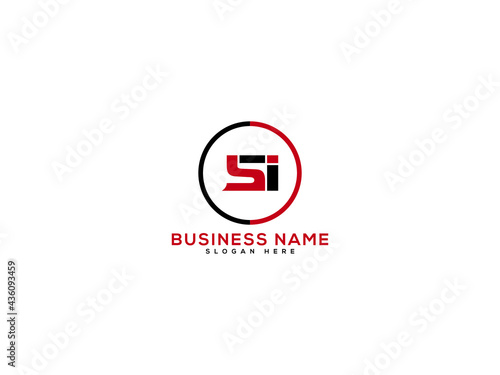 Letter SI Logo, circle si logo icon vector for business